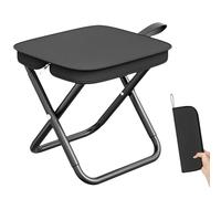 SilverChry Tabouret Pliant Portable, Siege Pliant Portable Leger, Tabouret Pliant Camping, Chaise de Camping Pliable en Acier avec Sac de Transport pour Randonnée Pêche,Voyage,BBQ, Charge 180KG (Noir)