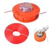 SilverChry Tondeuse Gazon avec Filetage M10 Gauche, Tête Filetée Easy Load & Go Convient Aux Tondeuses Gazon Nylon 2,4 Mm 30 m (Couleur Corde Aléatoire), Résistant l'usure Tête Faucheuse Jardin