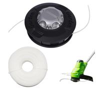 SilverChry Tondeuse Gazon avec Filetage M10 Gauche, Tête Filetée Easy Load&Go Convient Tondeuses Gazon Nylon 2,4Mm 30m (Couleur Corde Aléatoire), Résistant l'usure Tête Faucheuse Jardin (Noir)