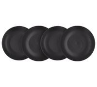 SILVERCREST® Set d'assiettes plates ou creuses en porcelaine, 4 pièces (Assiette creuse, Noir)