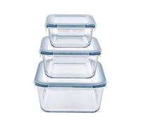 SILVERCREST® Set de boîtes de conservation en verre (carré coloré)