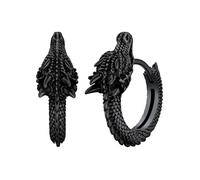 SILVERCUTE 11,3 mm Boucle d'Oreille Homme Dragon Vintage Anneau Rond Boucles d'oreilles Femme ou Homme Argent 925