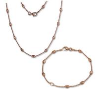 SilverDream Chaîne et bracelet dames 925 argent VRAI plaqué or rose Set D2SDS238E