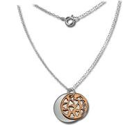SilverDream Collier 925 argent plaqué or 45cm double plaque rose D2SDK8004E