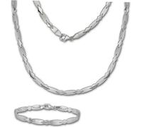 SilverDream Collier Bracelet Ensemble de Bijoux Femme Motif Argent Brillant SDS437J