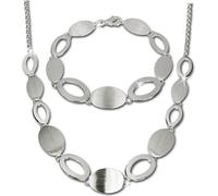 SilverDream Collier Bracelet Ensemble de bijoux pour dames Grazie argent mat SDS408