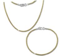 SilverDream Collier et bracelet dames VRAI argent doré jaune Set D2SDS206Y