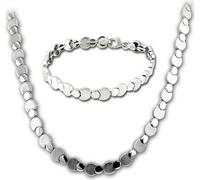 SilverDream Collier et Bracelet Femme Véritable Argent Set de Bijoux Circles D2SDS474J