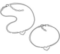SilverDream Ensemble bracelet et cheville en argent 925 pour femme Cœur D2SDS2203J
