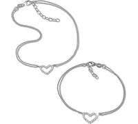 SilverDream Ensemble de bijoux bracelet et bracelet de cheville en argent 925 coeur dames SDS2203J