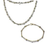 SilverDream Ensemble de bijoux chaîne et bracelet 925 argent boules or femmes SDS212T