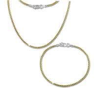 SilverDream Ensemble de bijoux chaîne et bracelet 925 argent doré à l'or jaune SDS206Y