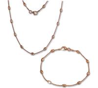 SilverDream Ensemble de bijoux chaîne et bracelet 925 argent doré rose dames SDS238E