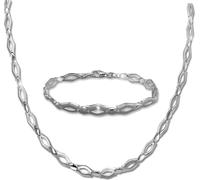 SilverDream Ensemble de bijoux Collier Bracelet 925 Argent Véritable Outline Femme SDS456J