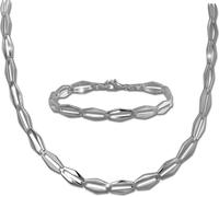 SilverDream Ensemble de bijoux Collier Bracelet 925 Argent Véritable Outline Femme SDS459J