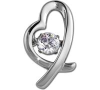 SilverDream Pendentif Chaîne Zirconia mobile blanc cœur VRAI argent D2DSH102W
