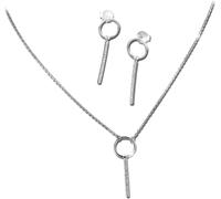 SilverDream Zirconia Set Chaîne Pendentif Boucles d'oreilles Argent blanc Femme GSS401W