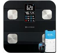 Silvergear® Balance Connectée | Pèse Personne Impédancemètre avec App | Analyse avec Graisse Corporelle, IMC, Masse Musculaire, Eau, Poids Osseux, BMR et Fréquence Cardiaque | IOS et Androi