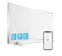 Silvergear® Chauffage Infrarouge Smart | Montage mural et portrait Panneau infrarouge 450W | Économie d'énergie, avec Thermostat | Protection contre la surchauffe | 90X50X4.7 CM | Blanc