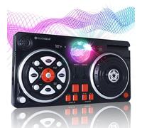 Silvergear® Kidi DJ Mix pour Enfants | Platine DJ Débutant avec Boule Disco | 46 Effets Sonores | Table de Mixage DJ | Portable & Fonctionne sur Piles | 39.3 x20.5x6.4 cm | Noir