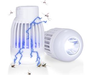 Silvergear Lampe Anti Moustiques 3 en 1 | Exterminateur d'insectes Electrique avec Lampe UV | Piège à Insectes, Lampe de Poche et Veilleuse en un seul Appareil | 4 Modes d'éclairage | Blanc