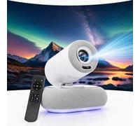 Silvergear® Vidéoprojecteur Full HD 1080p | Mini Projecteur Smart avec Autofocus & Correction Trapèze | Projecteur Video WiFi Bluetooth | Image Home Cinema 508cm | LED Ambient Light | HDMI USB | Blanc