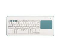SilverHT Touchpad Wireless KB White + Blue clavier Bluetooth QWERTY Espagnole Bleu, Blanc - Claviers (Sans fil, Bluetooth, Clavier à membrane, QWERTY, Bleu, Blanc)