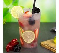 Silverkitchen Lot de 20 gobelets de 400 ml - Gobelets incassables, réutilisables, verres à long drink transparents en plastique polypropylène, fabriqués en Allemagne