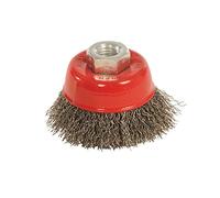 Silverline Tools Brosse boisseau 179055 – fils d'acier ondulés 100 mm