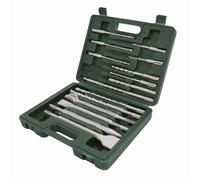 Silverline 196570 Coffret 15 pièces de forets et burins à maçonnerie SDS-Plus