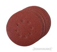 Silverline 196571 Disques abrasifs perforés autocollants 150 mm, 10 pcs