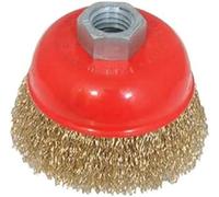 Silverline 208542 Brosse boisseau acier laitonné ondulé 75 mm