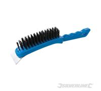 Silverline 245007 Brosse racloir,fil d'acier, manche plastique Racloir 5 rangs