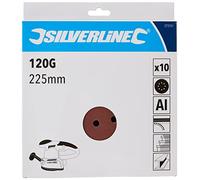 Silverline Tools Disques abrasifs 273151 – Lot de 10, 225 mm, grain 120, perforés auto-agrippant