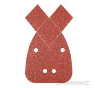 Silverline 330967 Feuilles abrasives triangulaires autocollantes à 2 pointes, 140 mm, 10 pcs