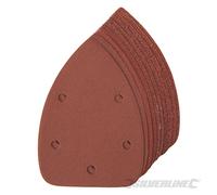 Silverline 336046 Feuilles abrasives triangulaires autocollantes 140 mm, 10 pcs