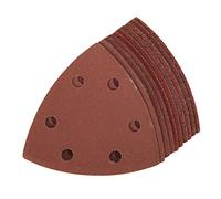 Silverline 383444 Lot de 10 Feuilles abrasives triangulaires auto-agrippant 90 mm Grains assortis
