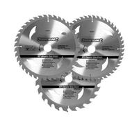 Silverline 408979 Lot de 3 lames de scie circulaire 24T, 40T et 48T 205 x 30 mm