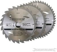 Silverline 408979 TCT Lames de scie circulaire 24, 40, 48 dents, 3 pcs