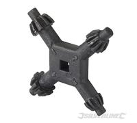 Silverline 427725 Clé pour mandrin de perceuse à 4 voies