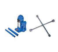 Silverline 457050 Cric Bouteille hydraulique 6 tonnes & 380629 Clé en Croix 17, 19, 21 & 23 mm