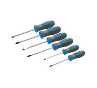 Silverline Tools Jeu de tournevis 546524 – 6 pièces vis fendues et cruciformes – Bleu