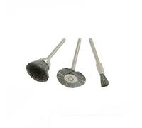 Silverline 580466 3 brosses métalliques sur tige 5, 15, 19 mm