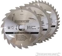 Silverline 590591 Lames de scie circulaire TCT 20, 24, 40 dents, 3 pcs