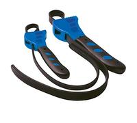 Silverline 598531 Lot de 2 clés à sangle Caoutchouc, 500 & 600mm, Bleu