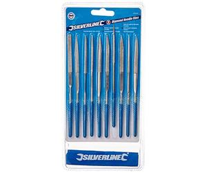 Silverline 633509 Jeu de 10 limes aiguilles diamantées 140 mm