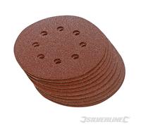 Silverline 647920 Disques abrasifs perforés autocollants 125 mm, 10 pcs
