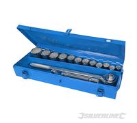 Silverline 652142 Jeu de clés à douilles 3/4", 15 pcs