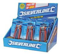 Silverline 658894 Boite de 12 jeux de clés Allen bout rond 7 pans Clé Hex Bout rond