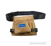 Silverline 675030 Ceinture-sacoche daim et cuir 8 poches outils/clous 260 x 230 mm